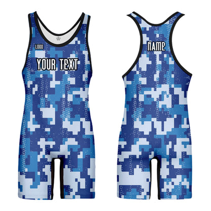 Custom Men Women Camouflage Sports Wrestling Singlet