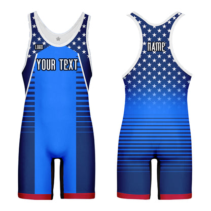 Custom Men Women American flag Sports Wrestling Singlet