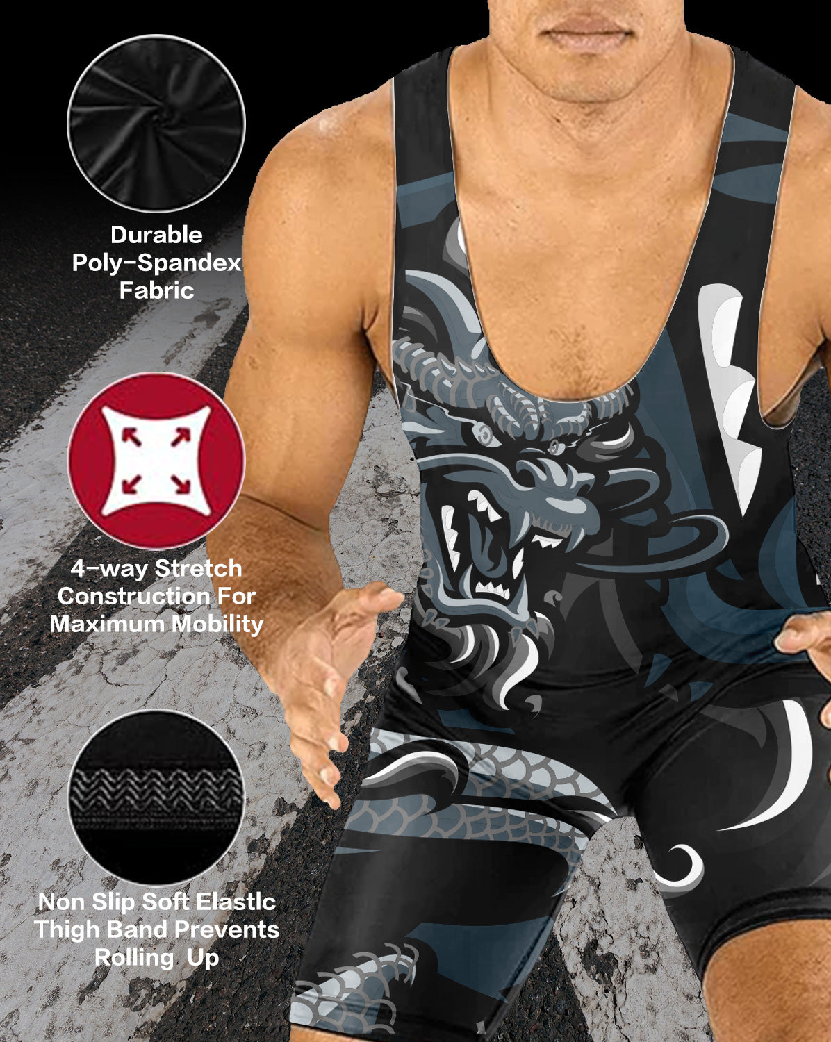 Custom Unisex Wrestling Singlet Animal Pattern