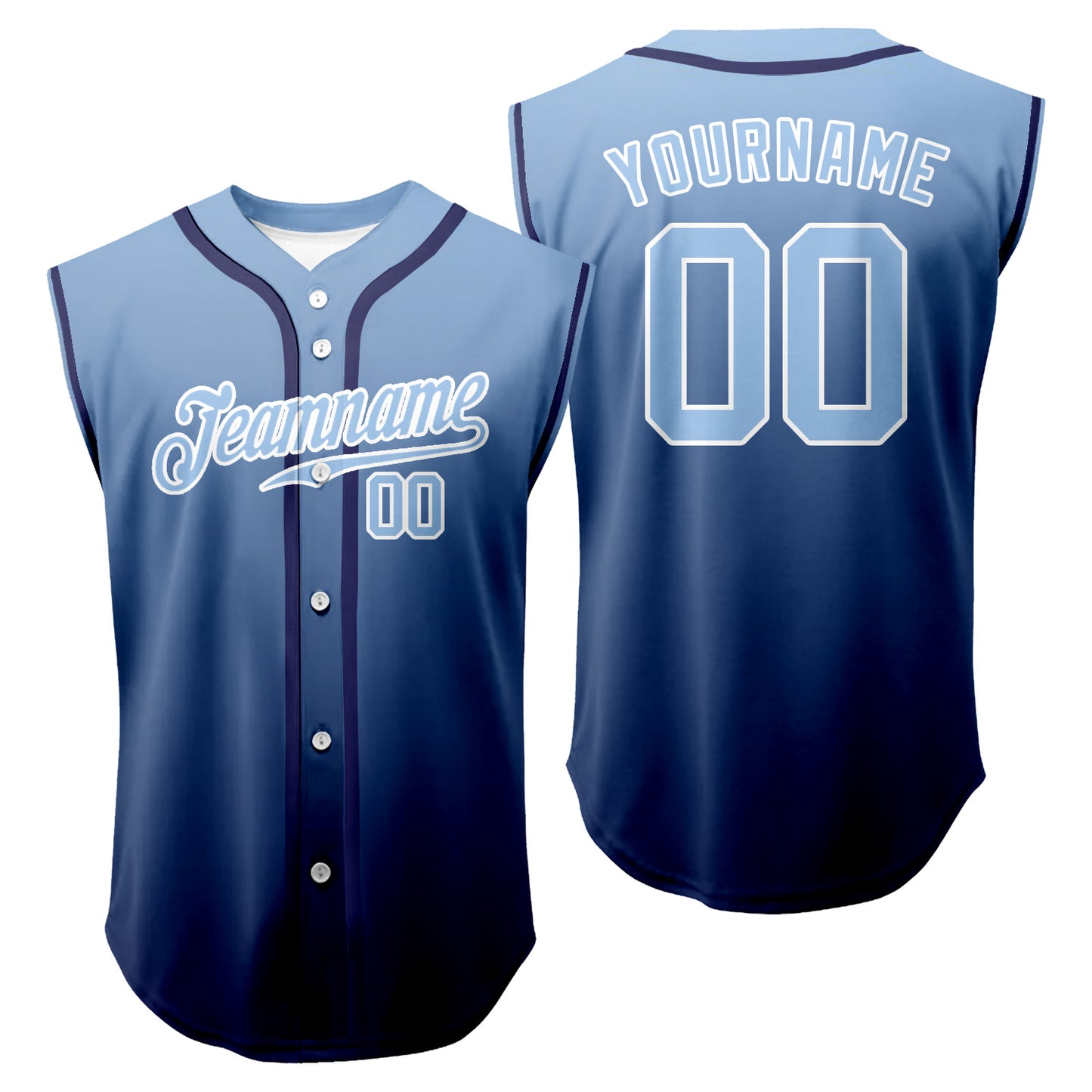 Custom Gradient Sleeveless Baseball Jersey