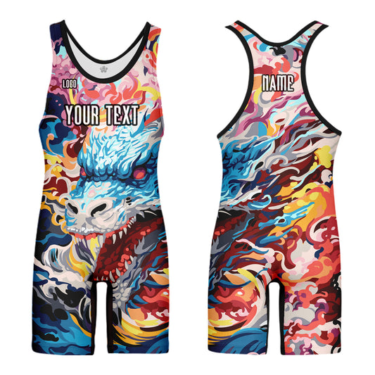 Custom Unisex Wrestling Singlet Animal Pattern