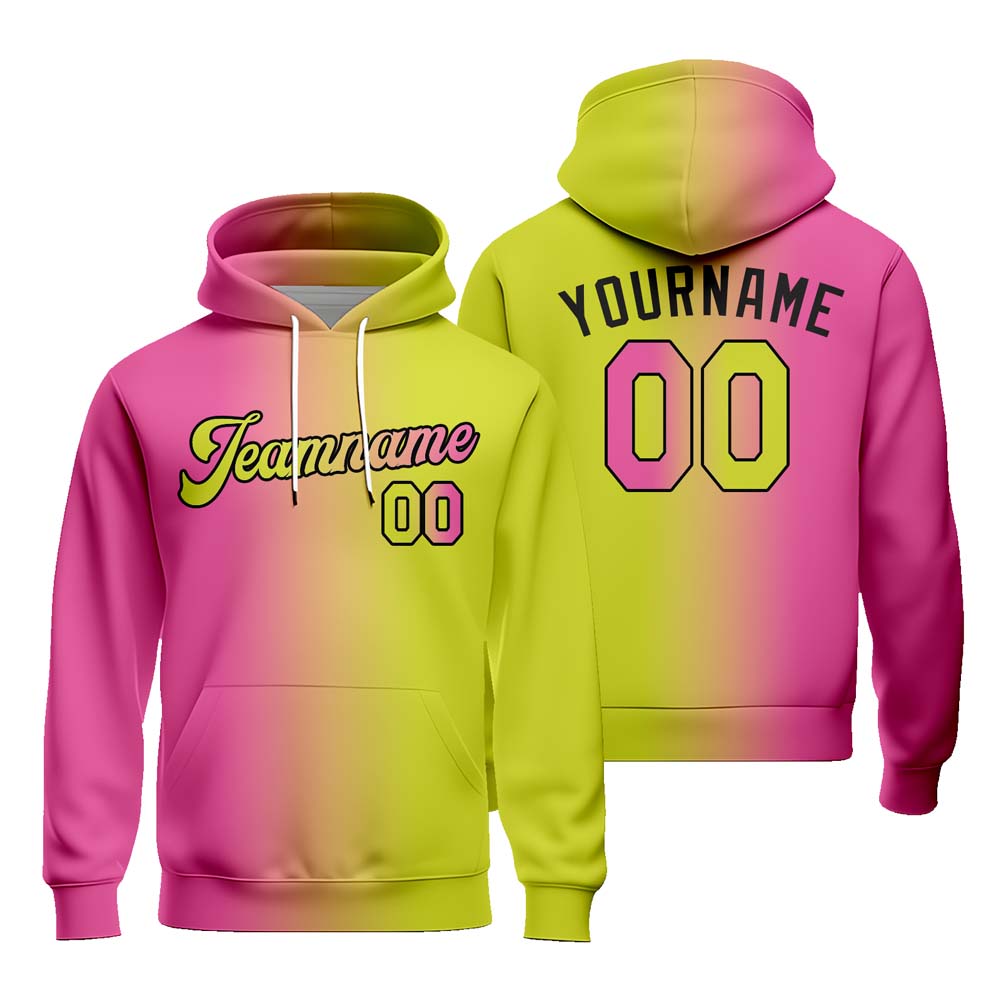 Custom Men Women Gradient Baseball Hoodie Sweatshirt