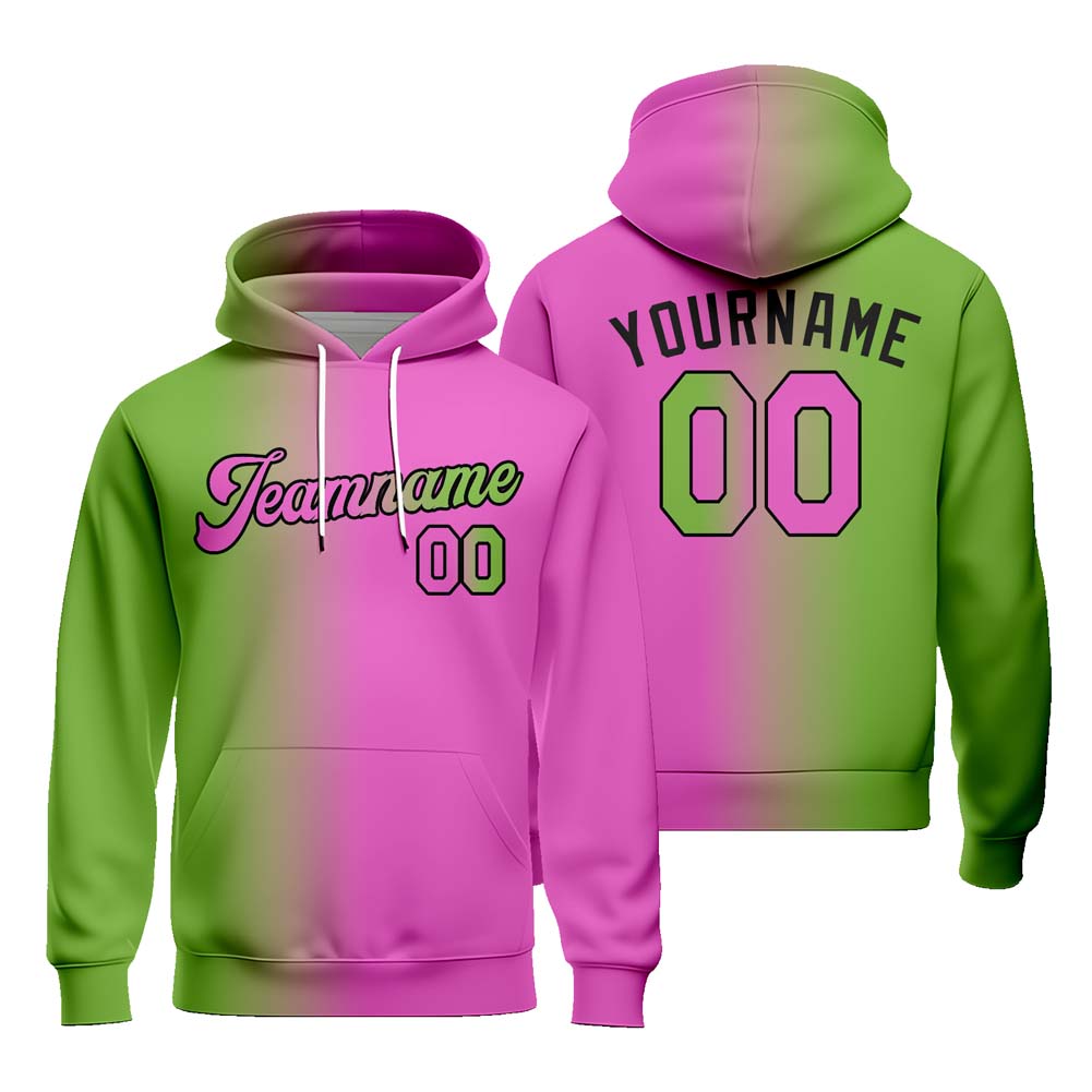 Custom Men Women Gradient Baseball Hoodie Sweatshirt