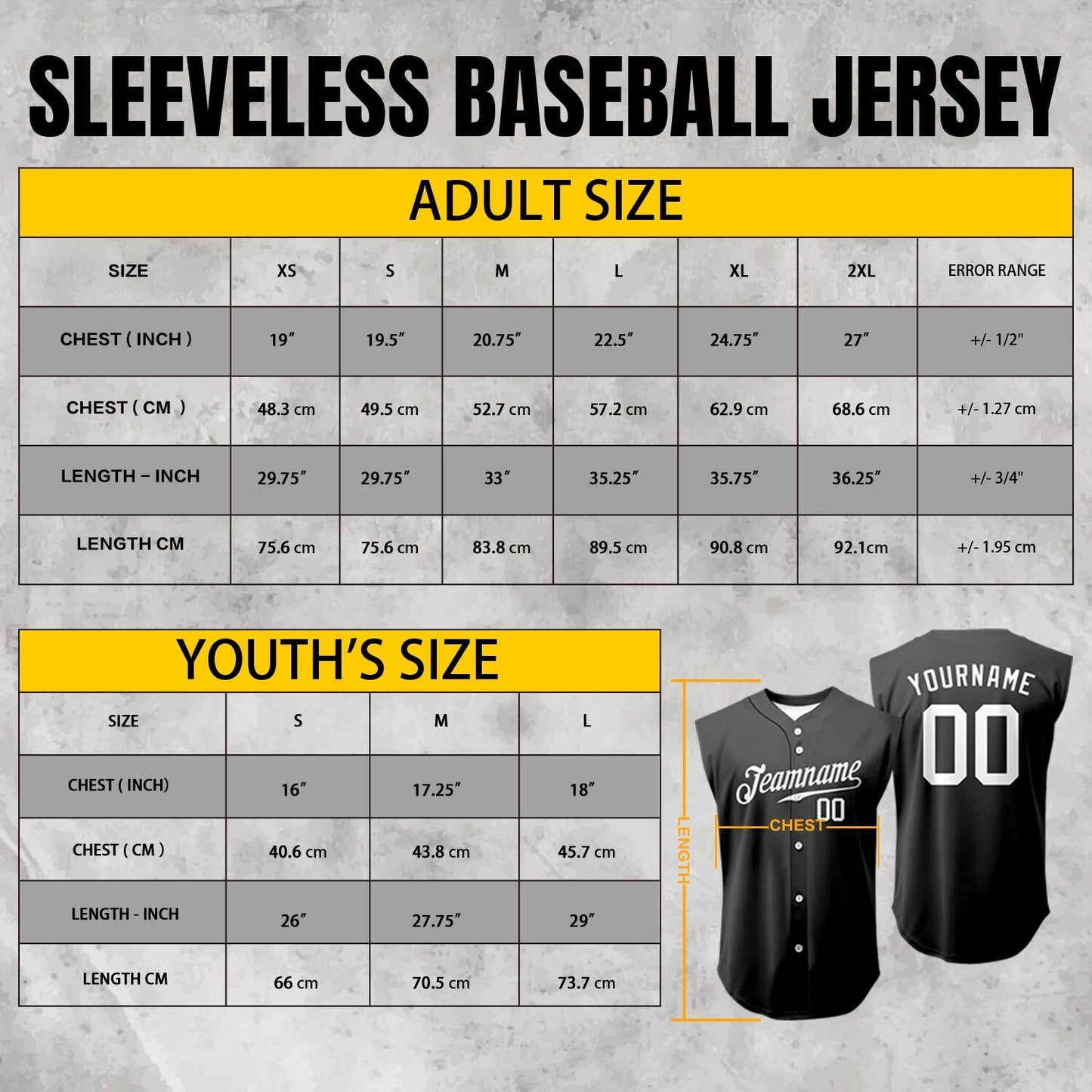 Custom Gradient Sleeveless Baseball Jersey