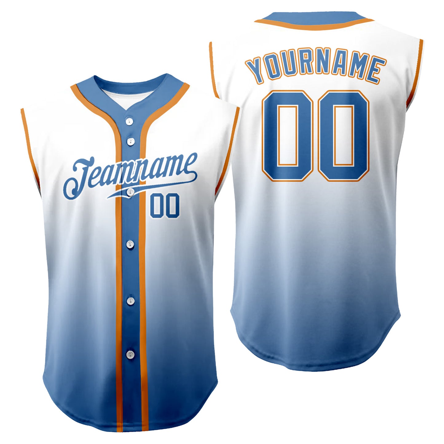 Custom Gradient Sleeveless Baseball Jersey