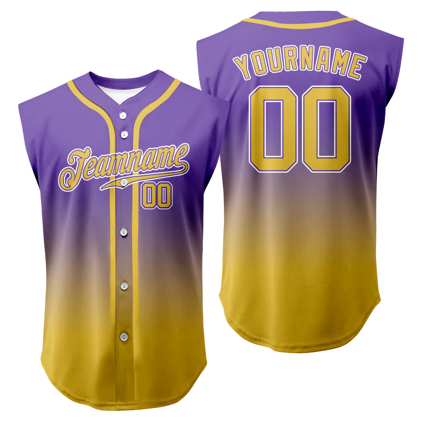 Custom Gradient Sleeveless Baseball Jersey