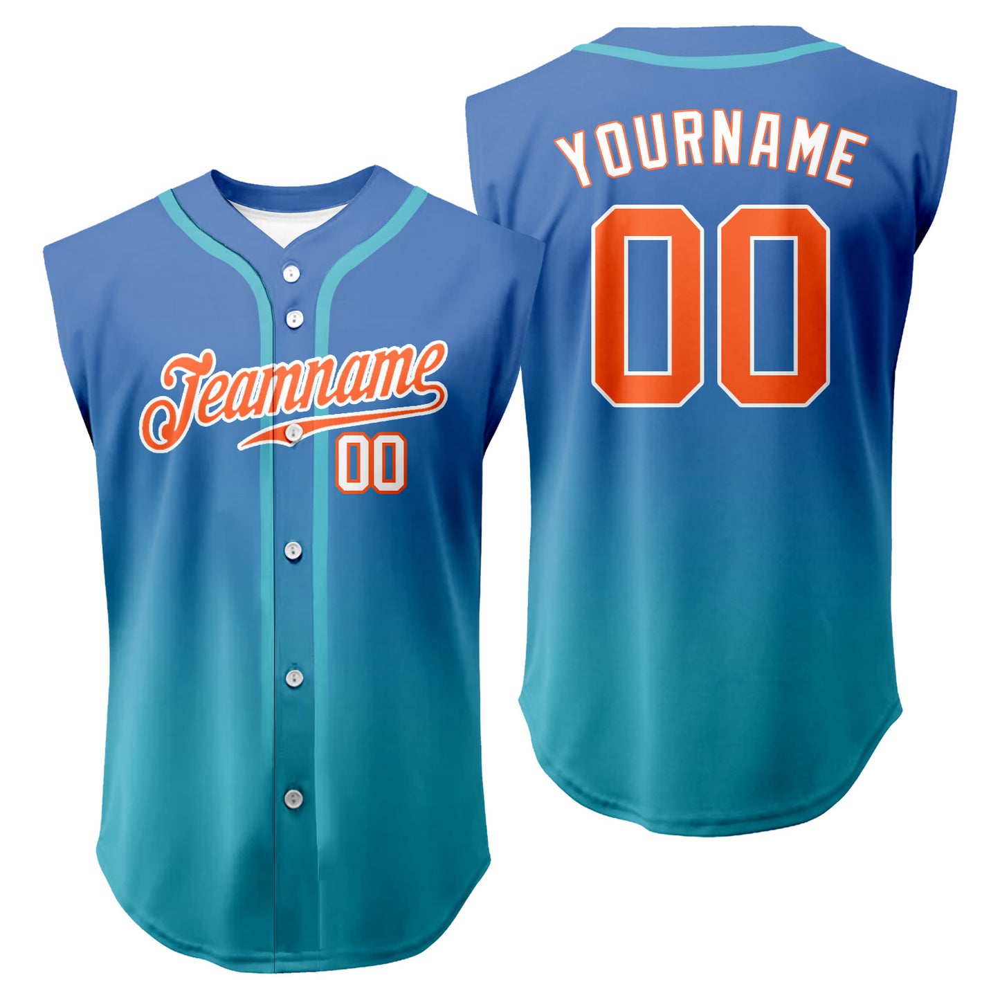 Custom Gradient Sleeveless Baseball Jersey