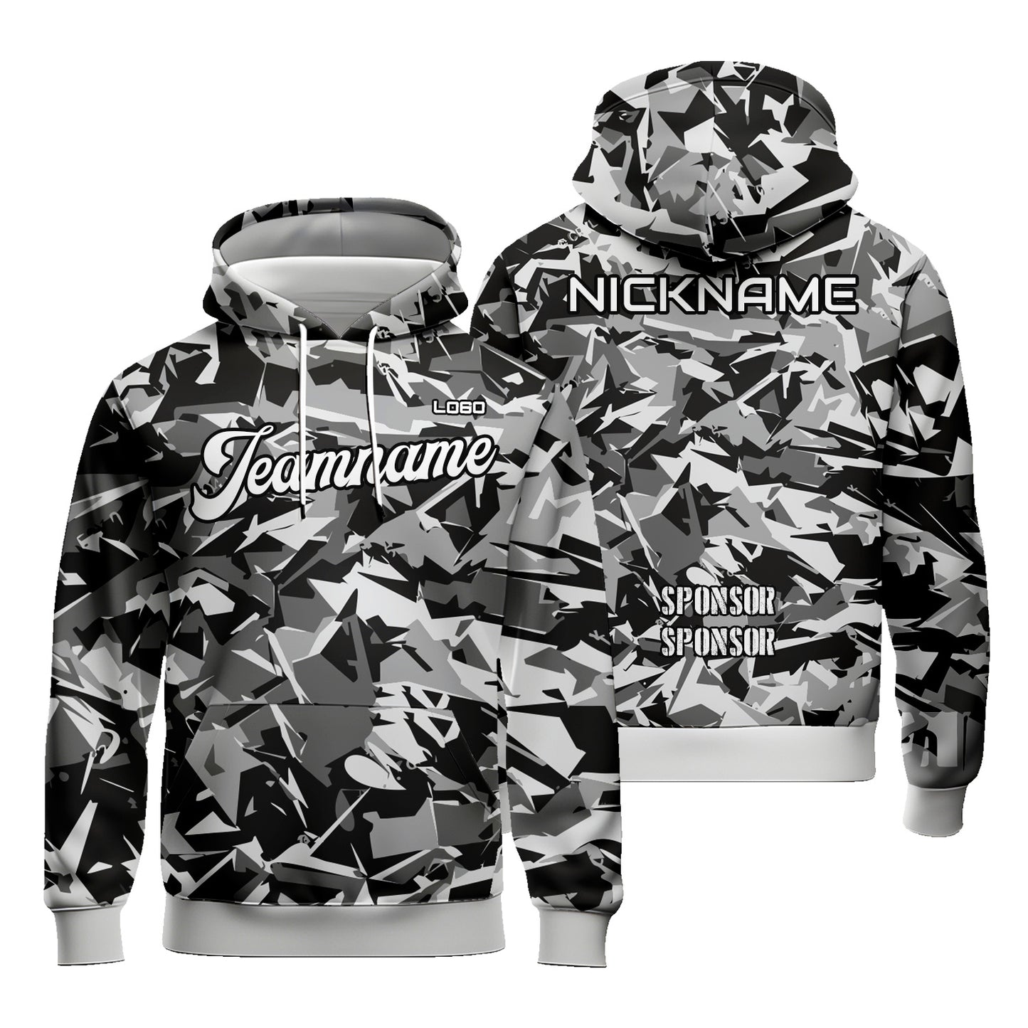 Custom Unisex Graphic Camouflage Hoodies Sublimation Sweatshirt