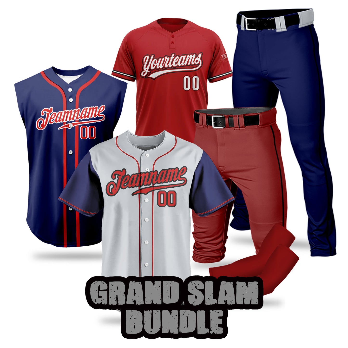 Custom Men Youth Baseball Jersey Sweatsuits 5 Piece