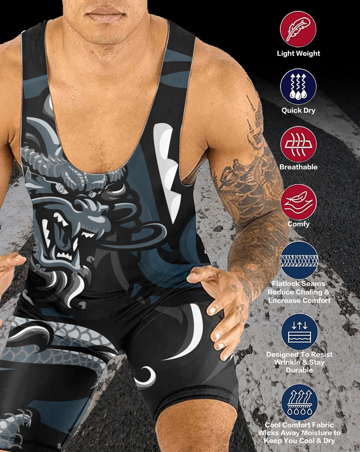 Custom Unisex Wrestling Singlet Animal Pattern