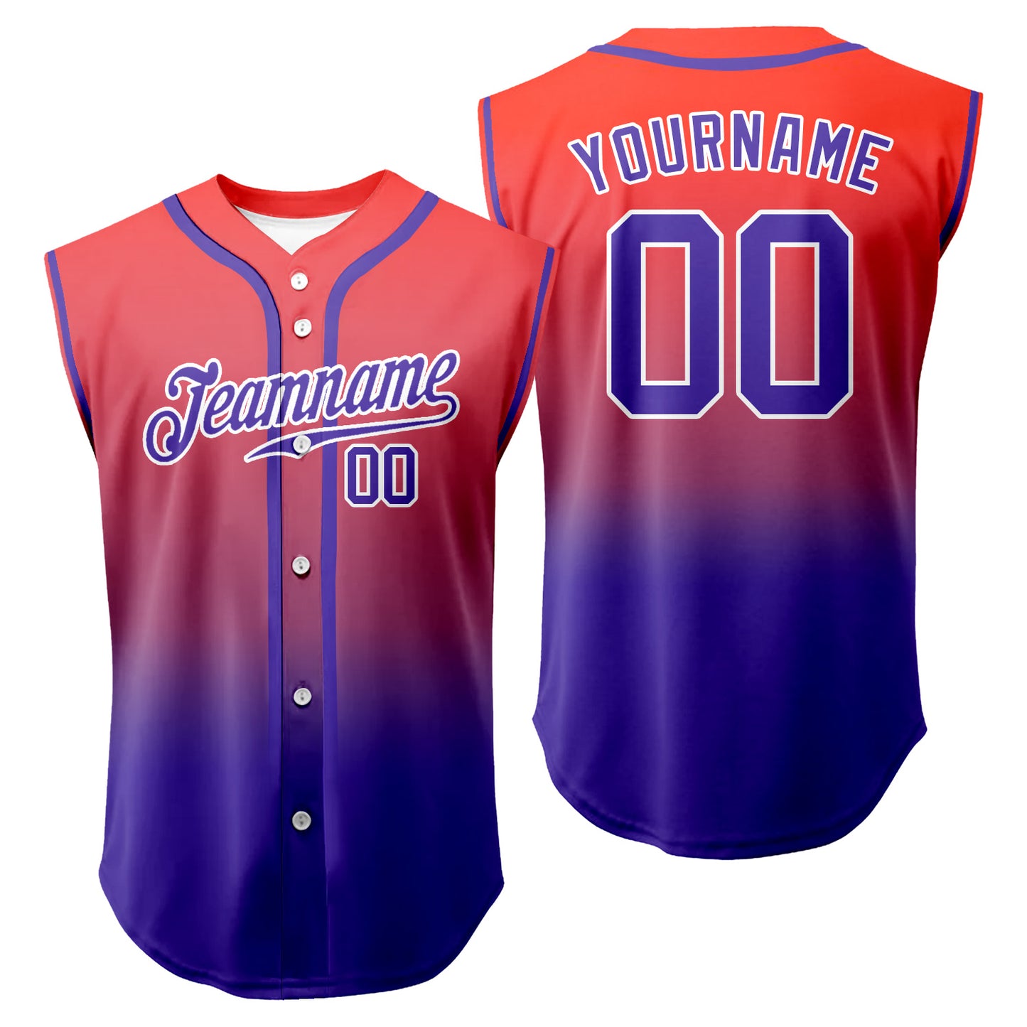 Custom Gradient Sleeveless Baseball Jersey