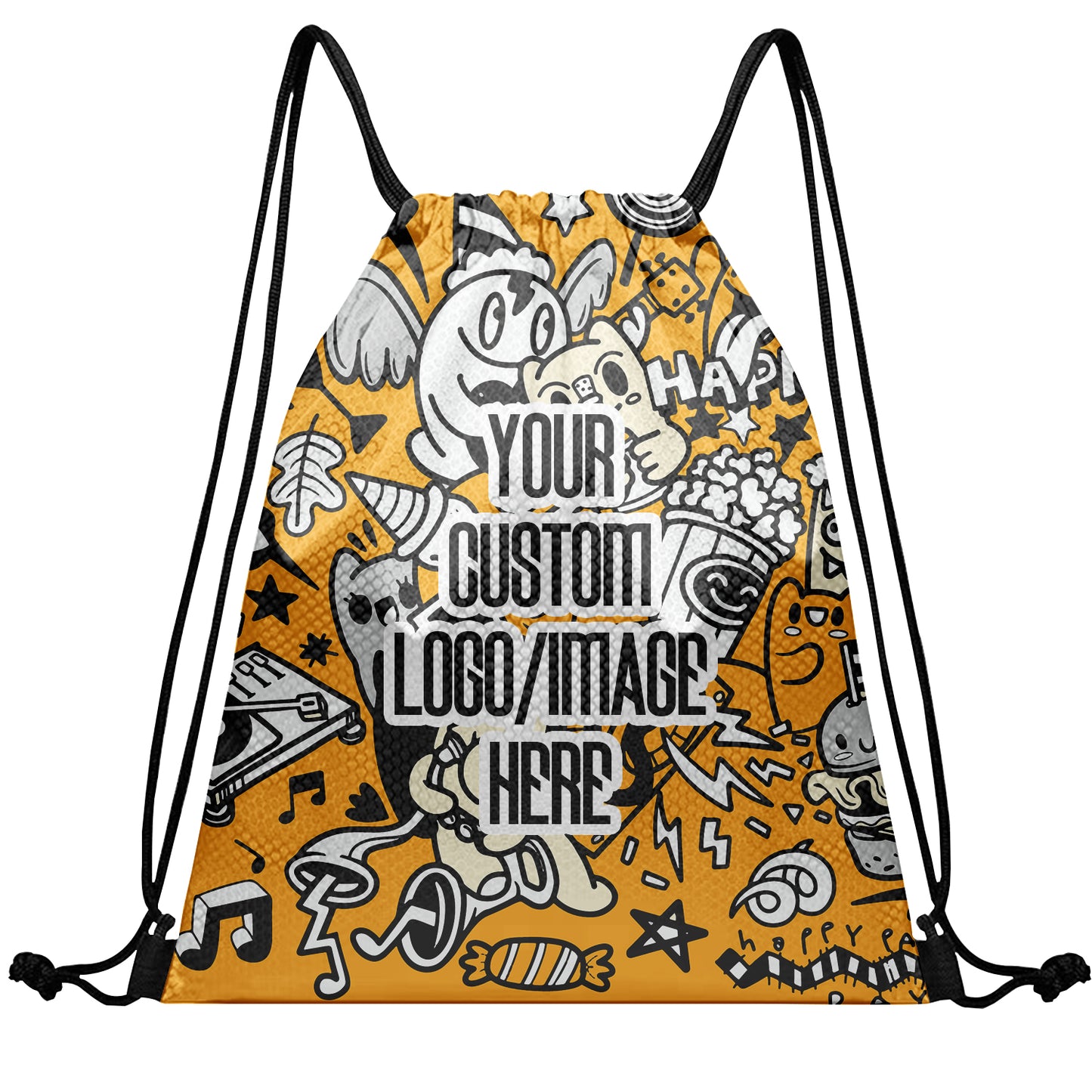 Personalized Cartoon Drawstring Backpack Bag Gym Sackpack for Team