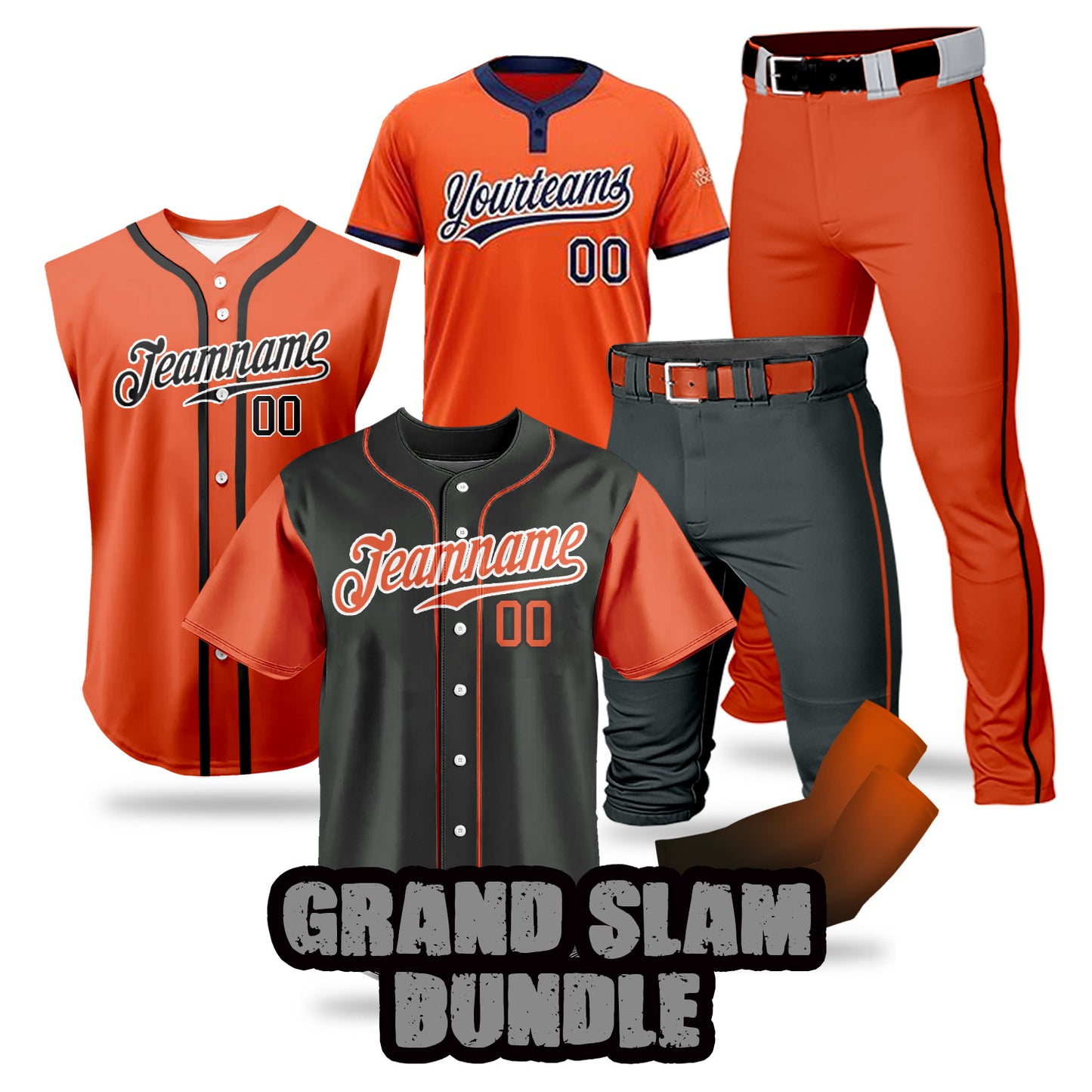 Custom Men Youth Baseball Jersey Sweatsuits 5 Piece