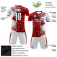 Custom Red White Graffiti Pattern Soccer Training Outfit