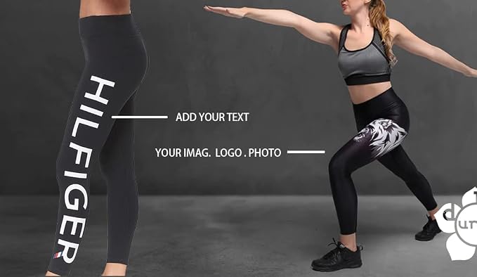 Women Leggings Add Your Text Logo Gym Compression Pants