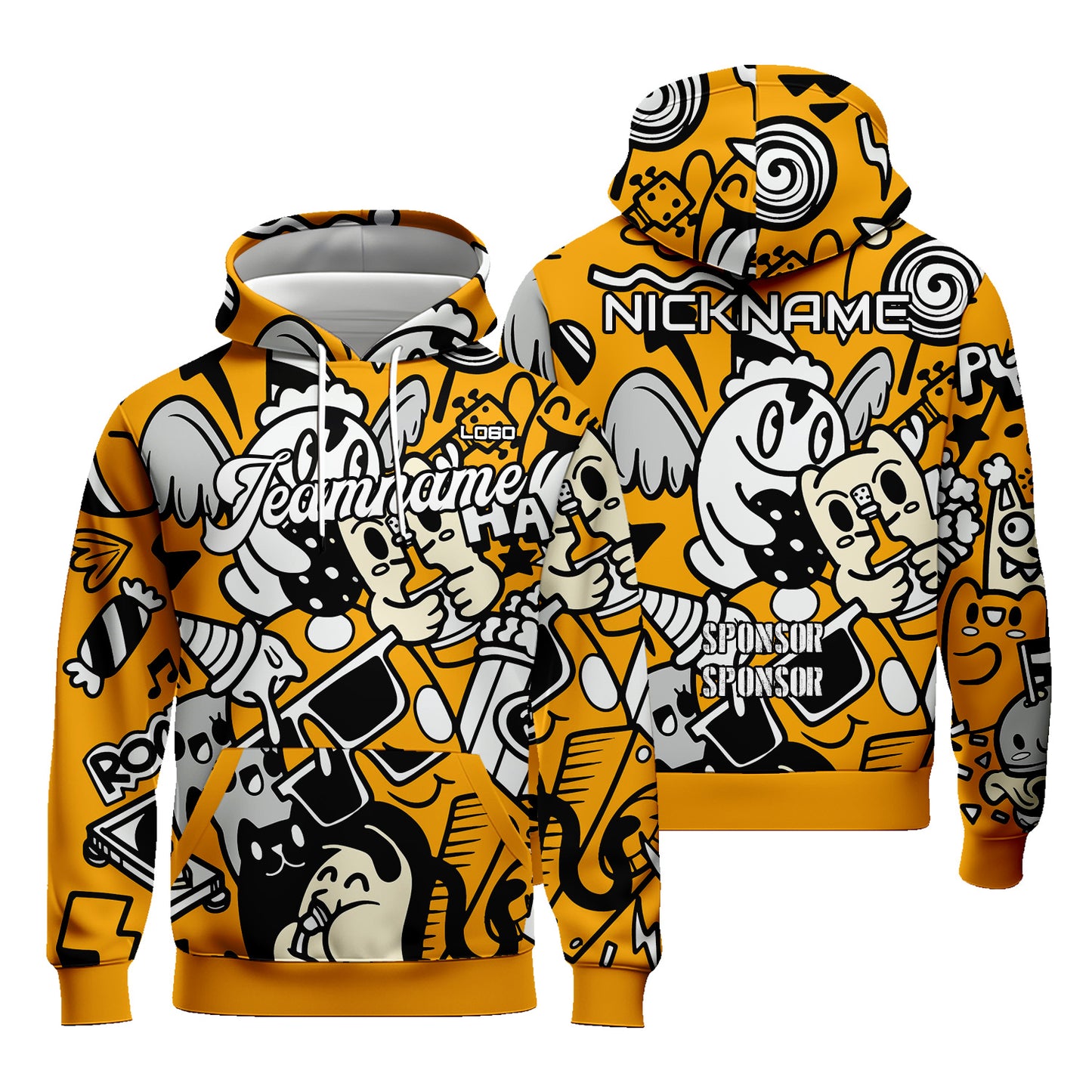 Custom Unisex Graphic Cartoon Hoodies Sublimation Sweatshirt