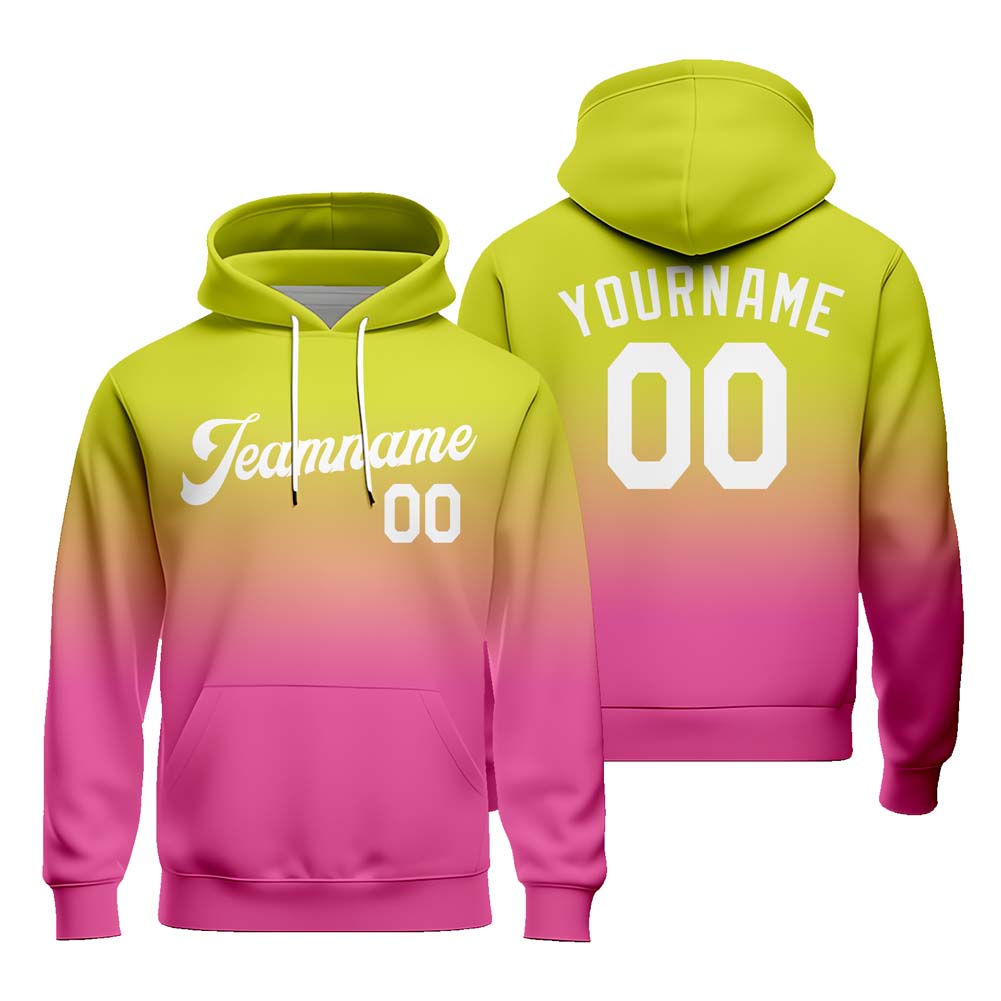 Custom Men Women Gradient Baseball Hoodie Sweatshirt