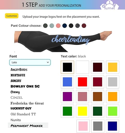 Women Leggings Add Your Text Logo Gym Compression Pants