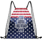 Made Your Own Honor Respect Thin Blue Flag Drawstring Backpack