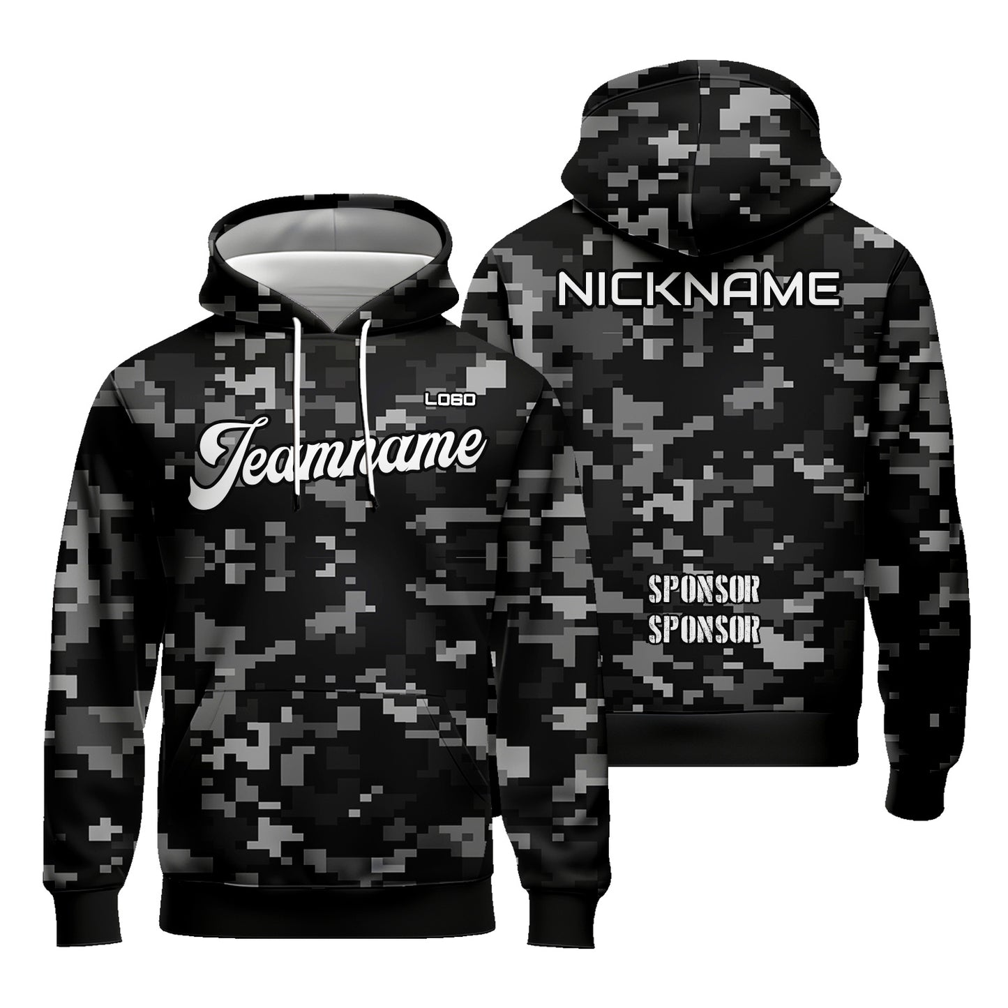 Custom Unisex Graphic Camouflage Hoodies Sublimation Sweatshirt