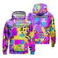 Custom Unisex Graffiti Graphic Hoodies Novelty Sports Tops