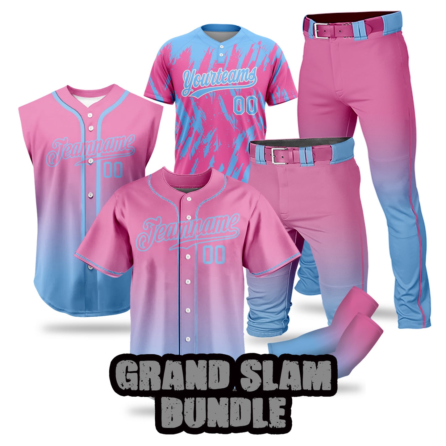 Custom Men Youth Baseball Jersey Sweatsuits 5 Piece