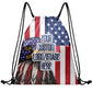 Made Your Own Honor Respect Thin Blue Flag Drawstring Backpack