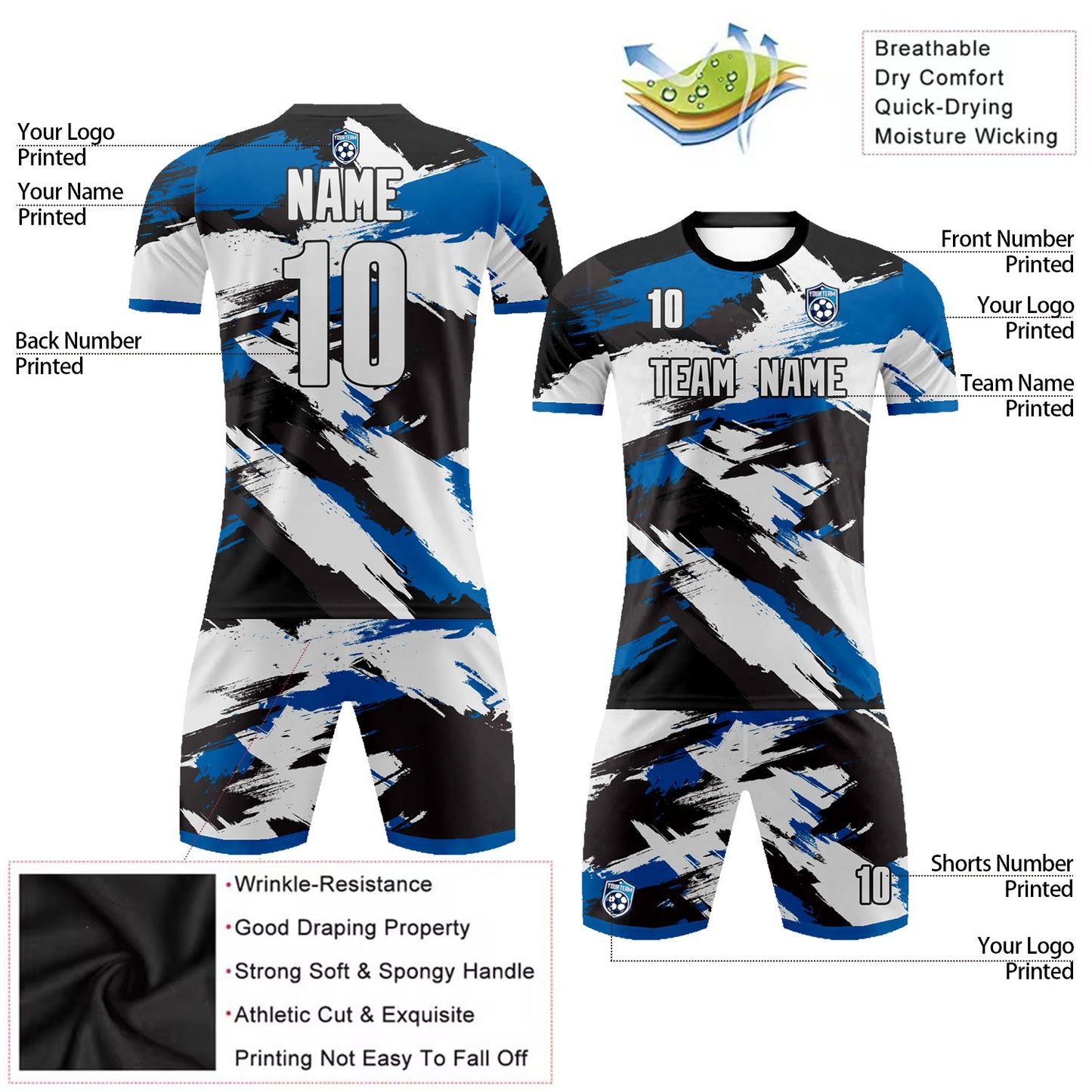 Custom Graffiti Soccer Jersey Short Training Uniform