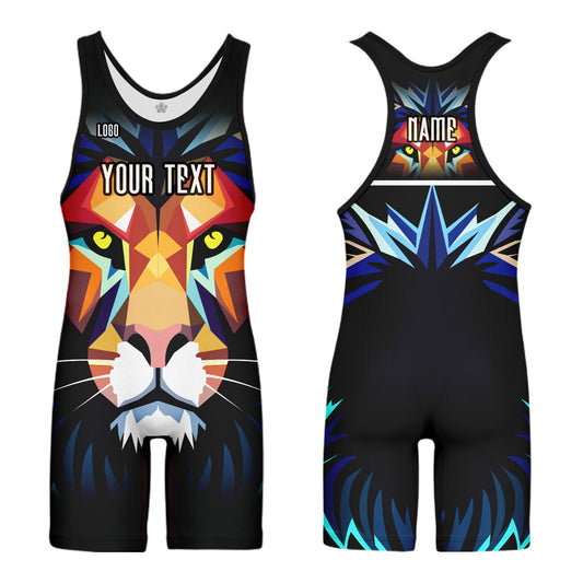 Custom Unisex Wrestling Singlet Animal Pattern