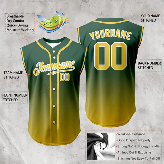 Custom Gradient Breathable Sleeveless Baseball Jersey