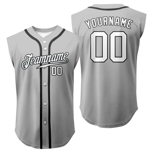 Custom Sleeveless Solid Baseball Jersey Full Button Vest