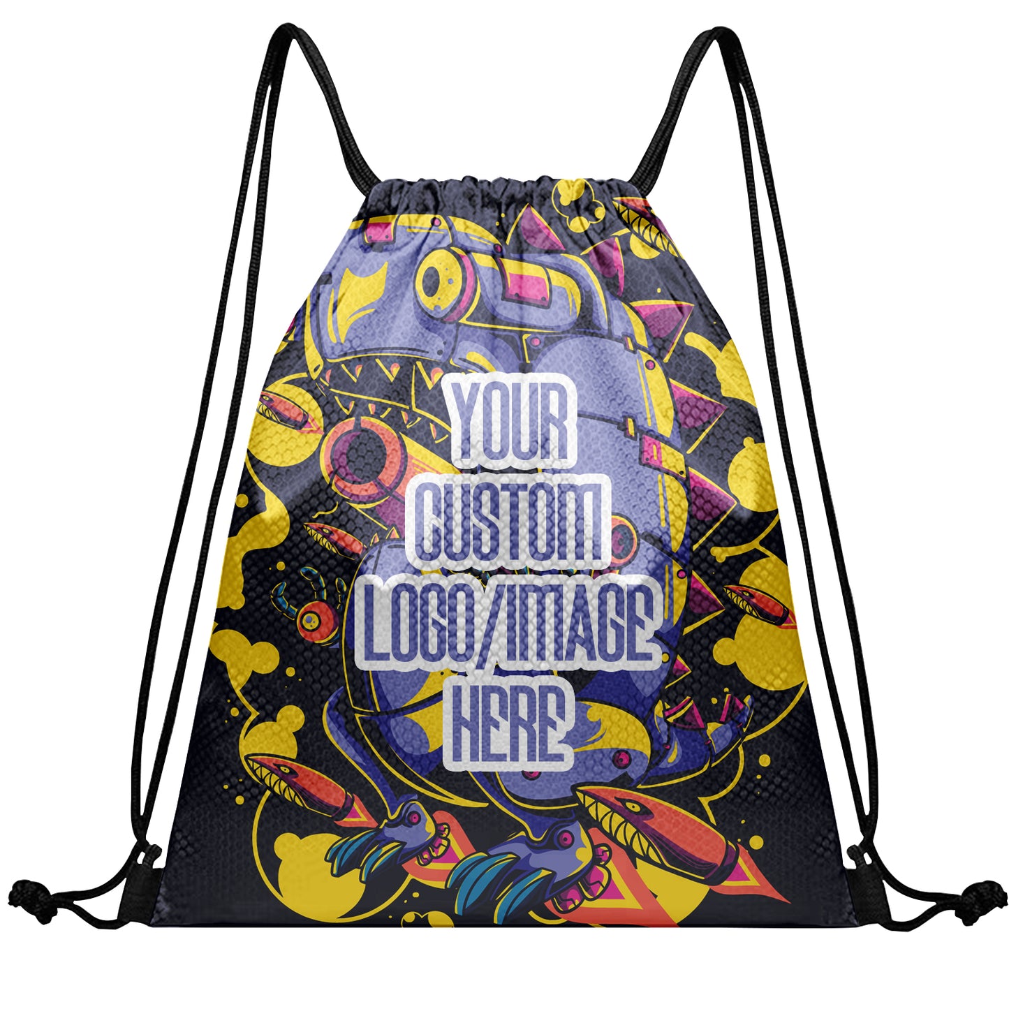 Personalized Cartoon Drawstring Backpack Bag Gym Sackpack for Team