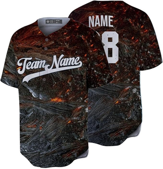 Personalized Red Grey Crystal Baseball Jerseys Full Button