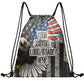 Made Your Own Honor Respect Thin Blue Flag Drawstring Backpack