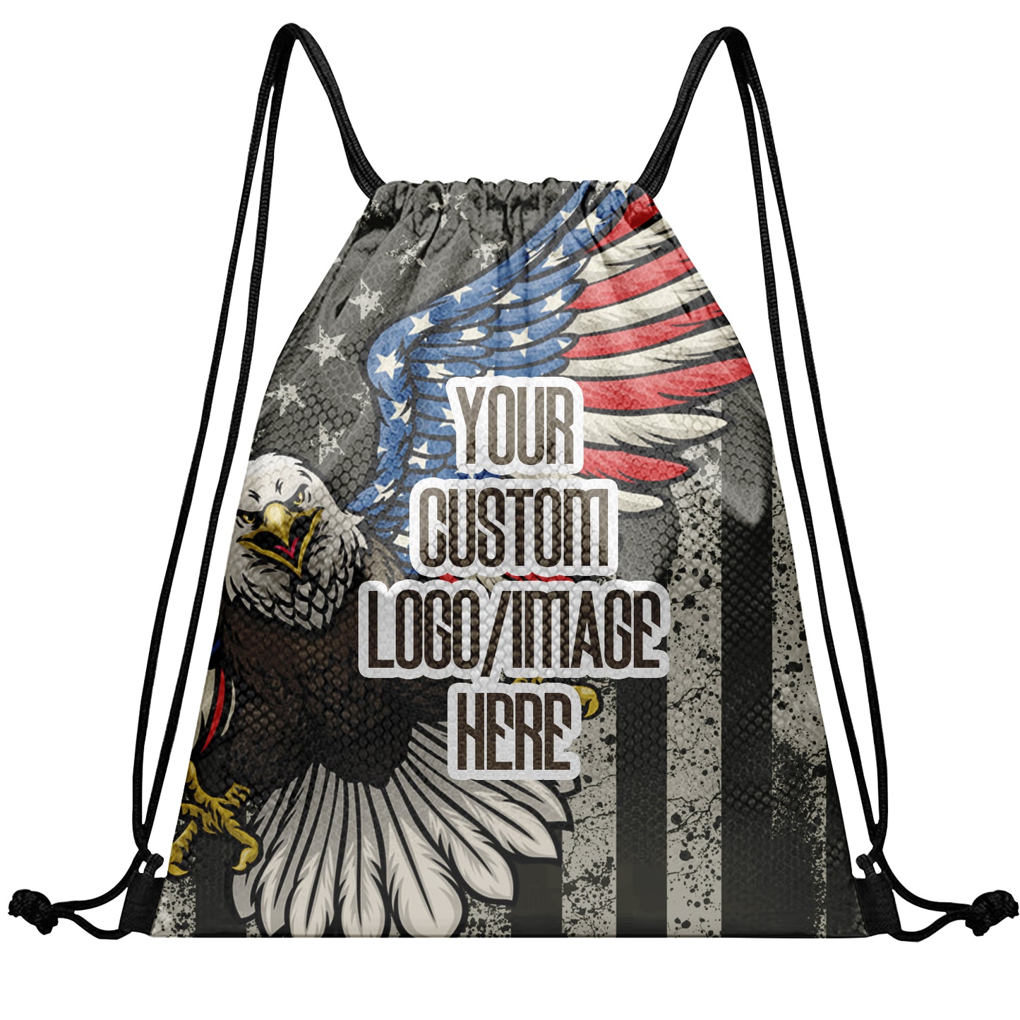 Made Your Own Honor Respect Thin Blue Flag Drawstring Backpack