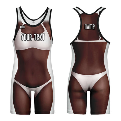 Custom Men Women Funny Bikini Athletic Wrestling Singlet