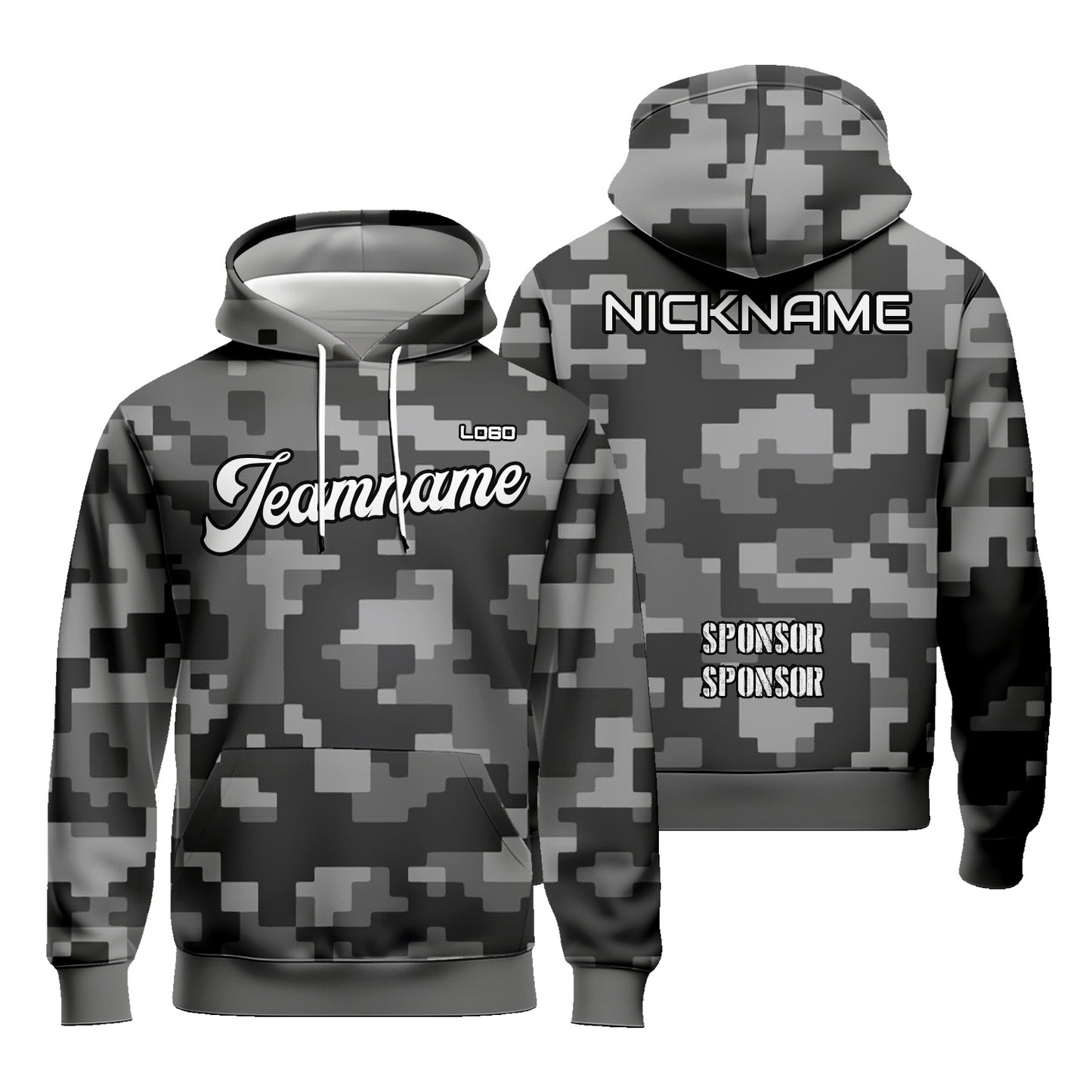 Custom Unisex Graphic Camouflage Hoodies Sublimation Sweatshirt