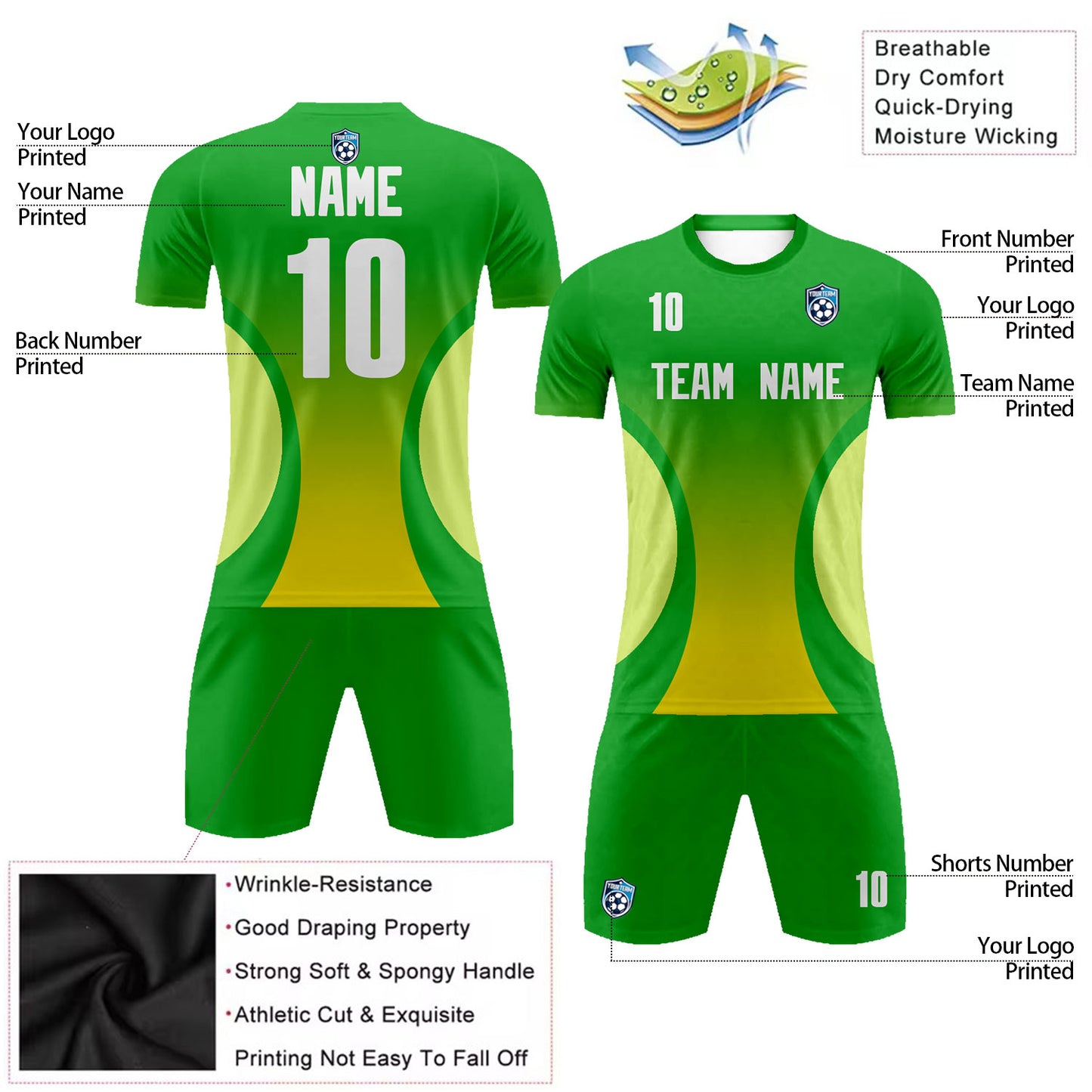 Men's Youth Soccer Jerseys Training Outfit