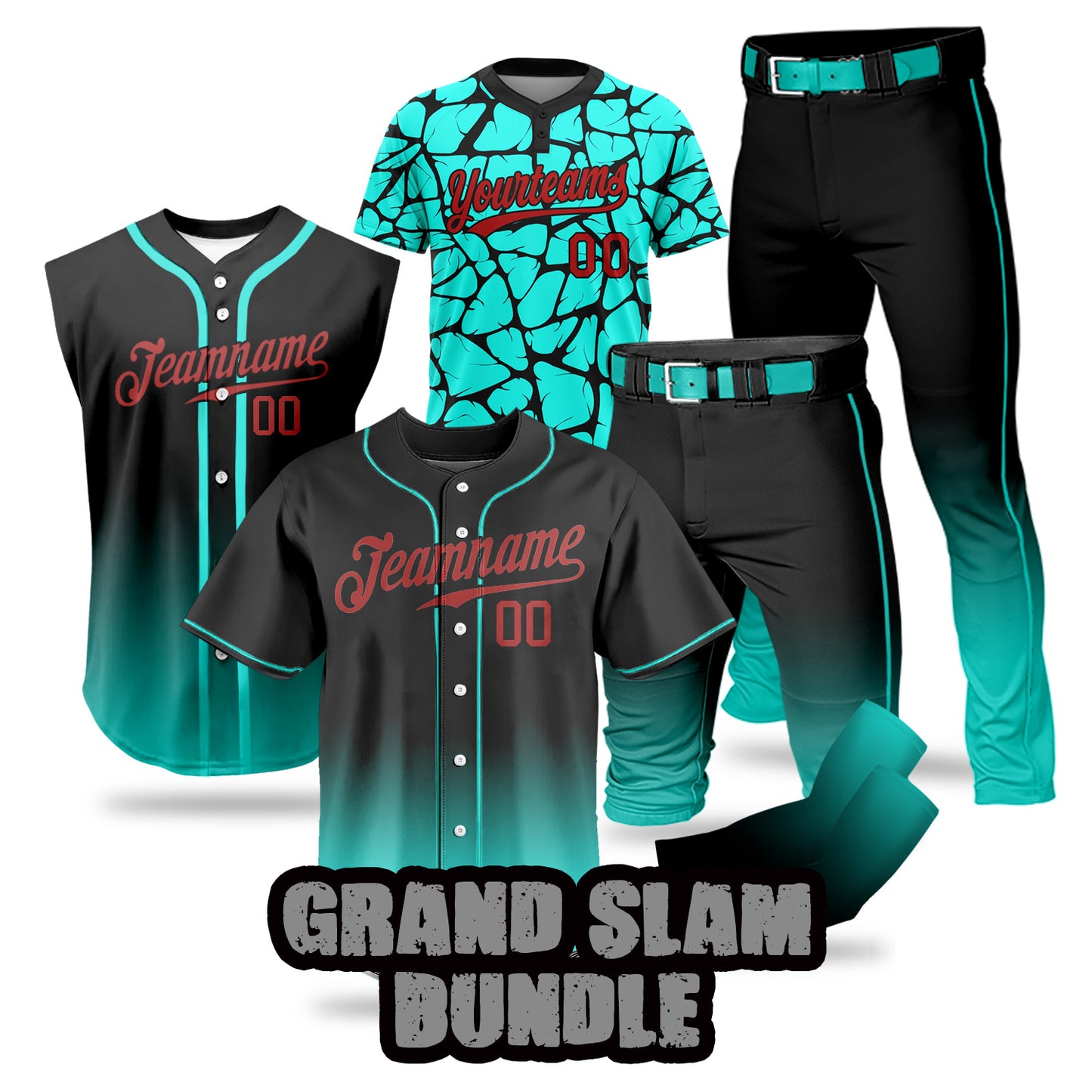 Custom Men Youth Baseball Jersey Sweatsuits 5 Piece