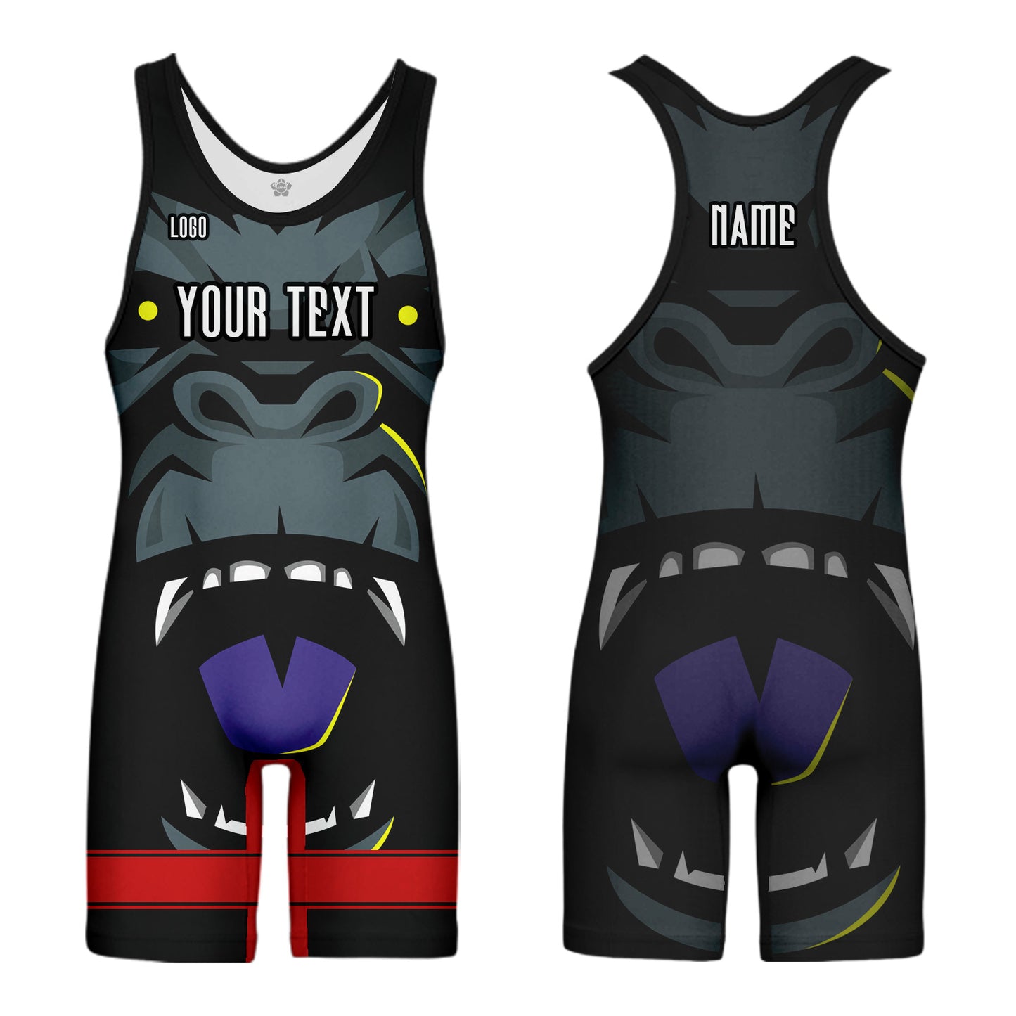 Custom Unisex Wrestling Singlet Animal Pattern