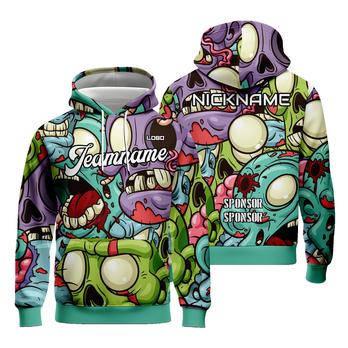 Custom Unisex Graphic Cartoon Hoodies Sublimation Sweatshirt