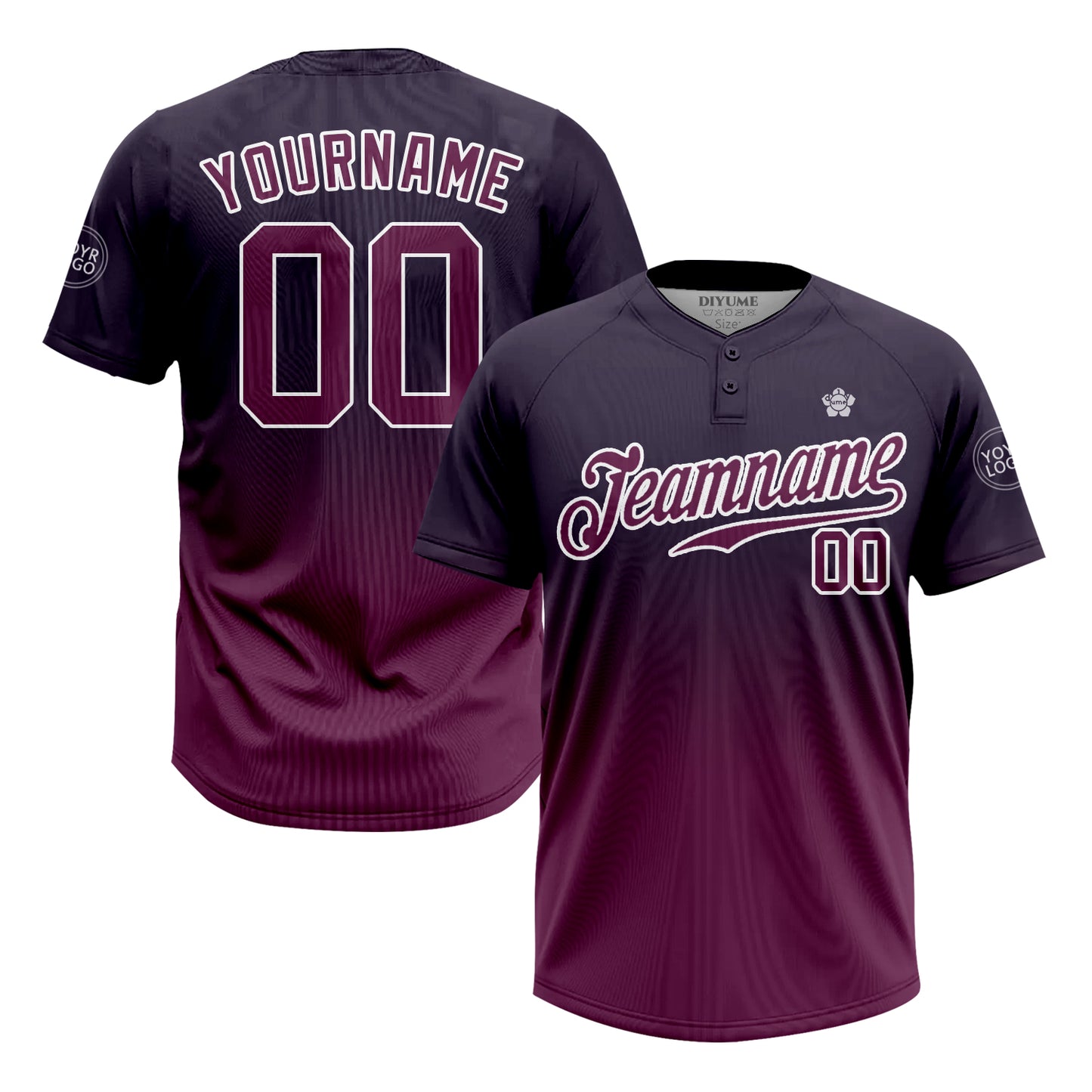 Custom Men Youth Baseball Jersey 2 Button Shirts