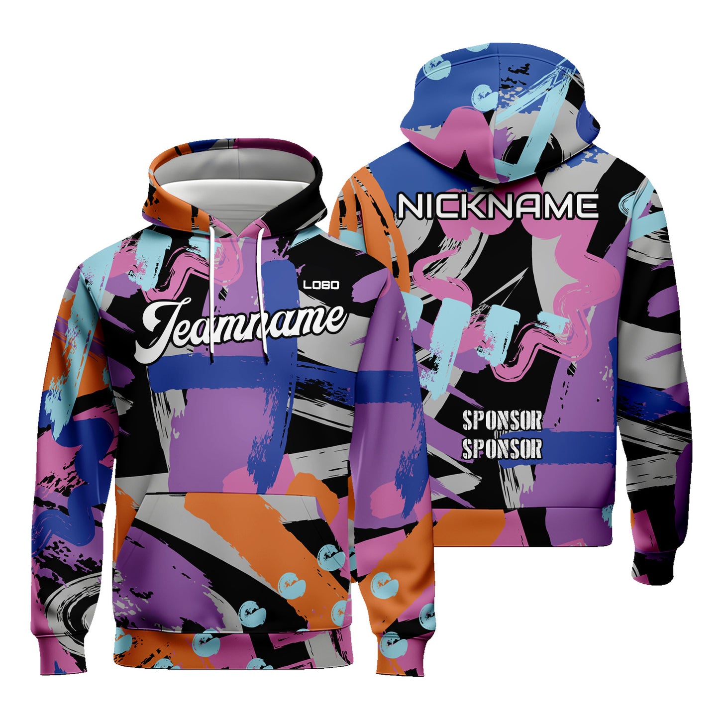 Custom Unisex Graffiti Graphic Hoodies Novelty Sports Tops