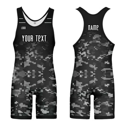 Custom Men Women Camouflage Sports Wrestling Singlet