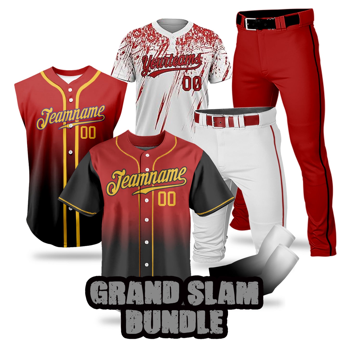 Custom Men Youth Baseball Jersey Sweatsuits 5 Piece