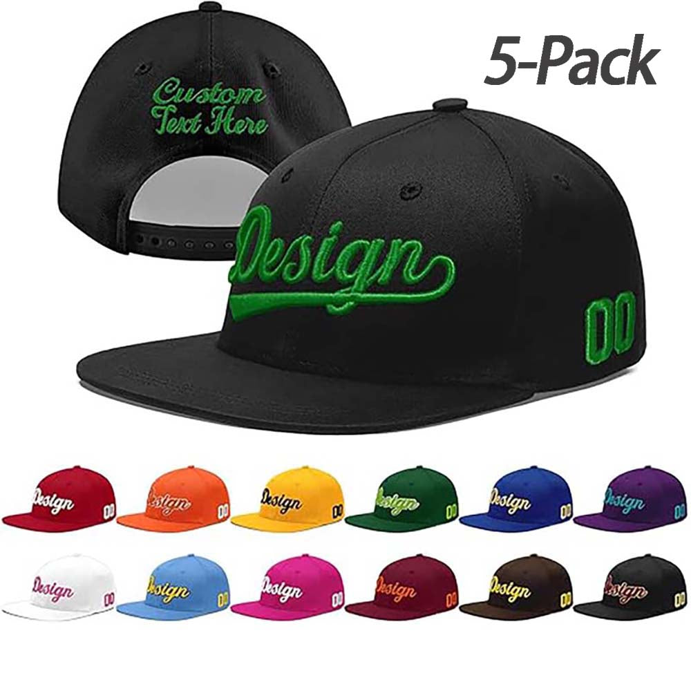 Custom Men Women Embroidery Baseball Hat Sun Cap DIY Design 5 Pack