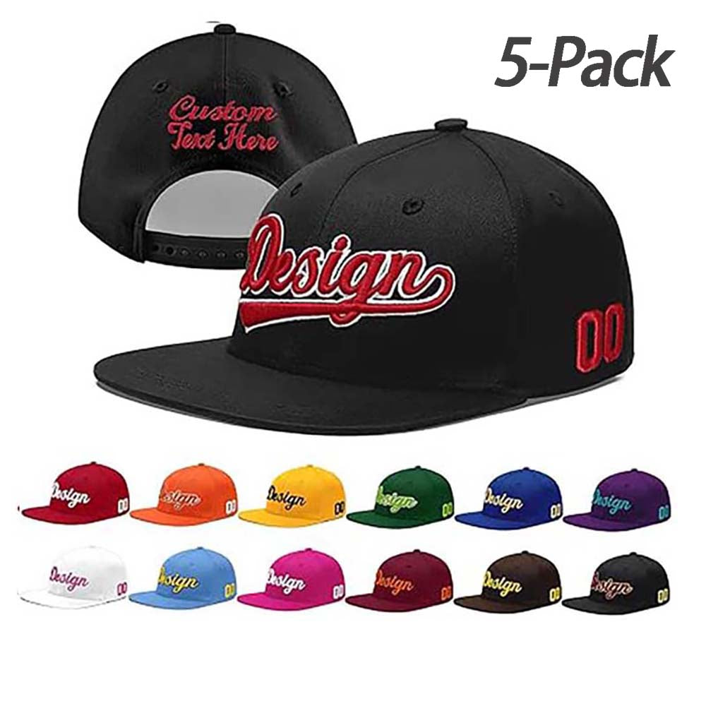 Custom Men Women Embroidery Baseball Hat Sun Cap DIY Design 5 Pack