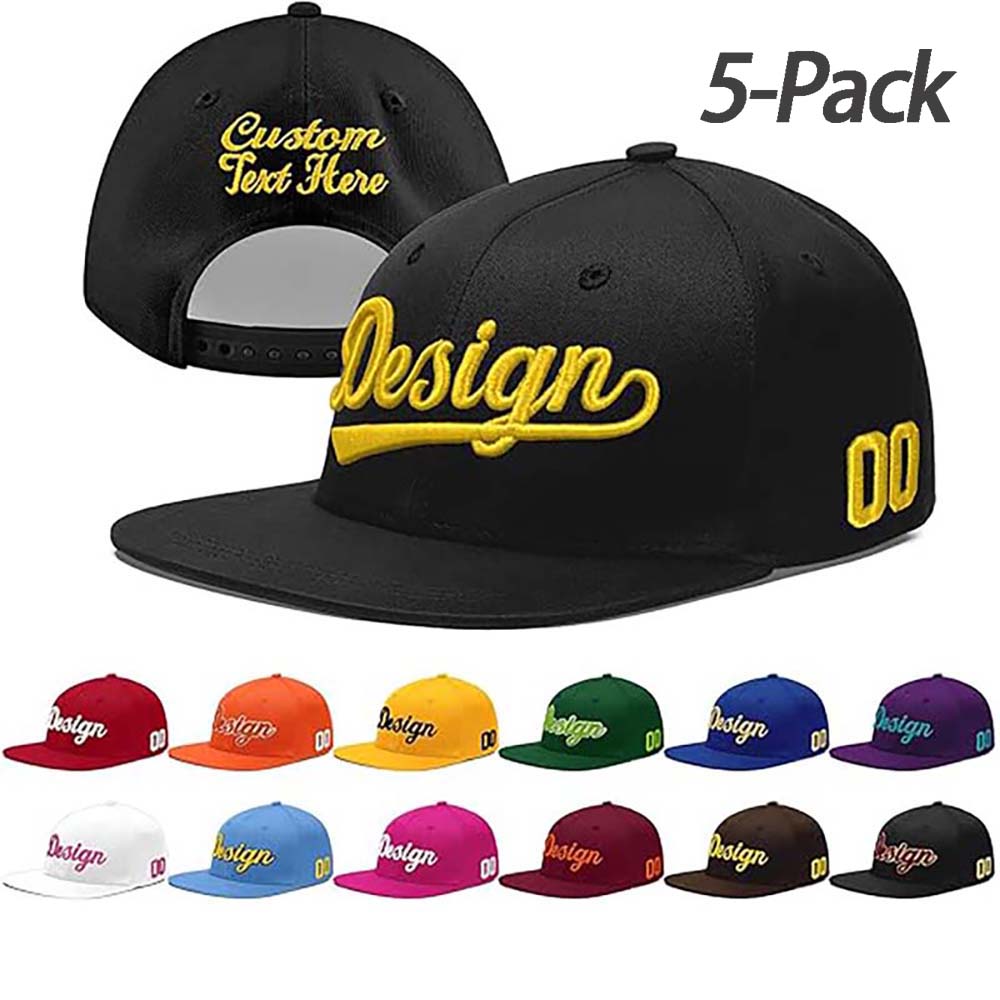 Custom Men Women Embroidery Baseball Hat Sun Cap DIY Design 5 Pack