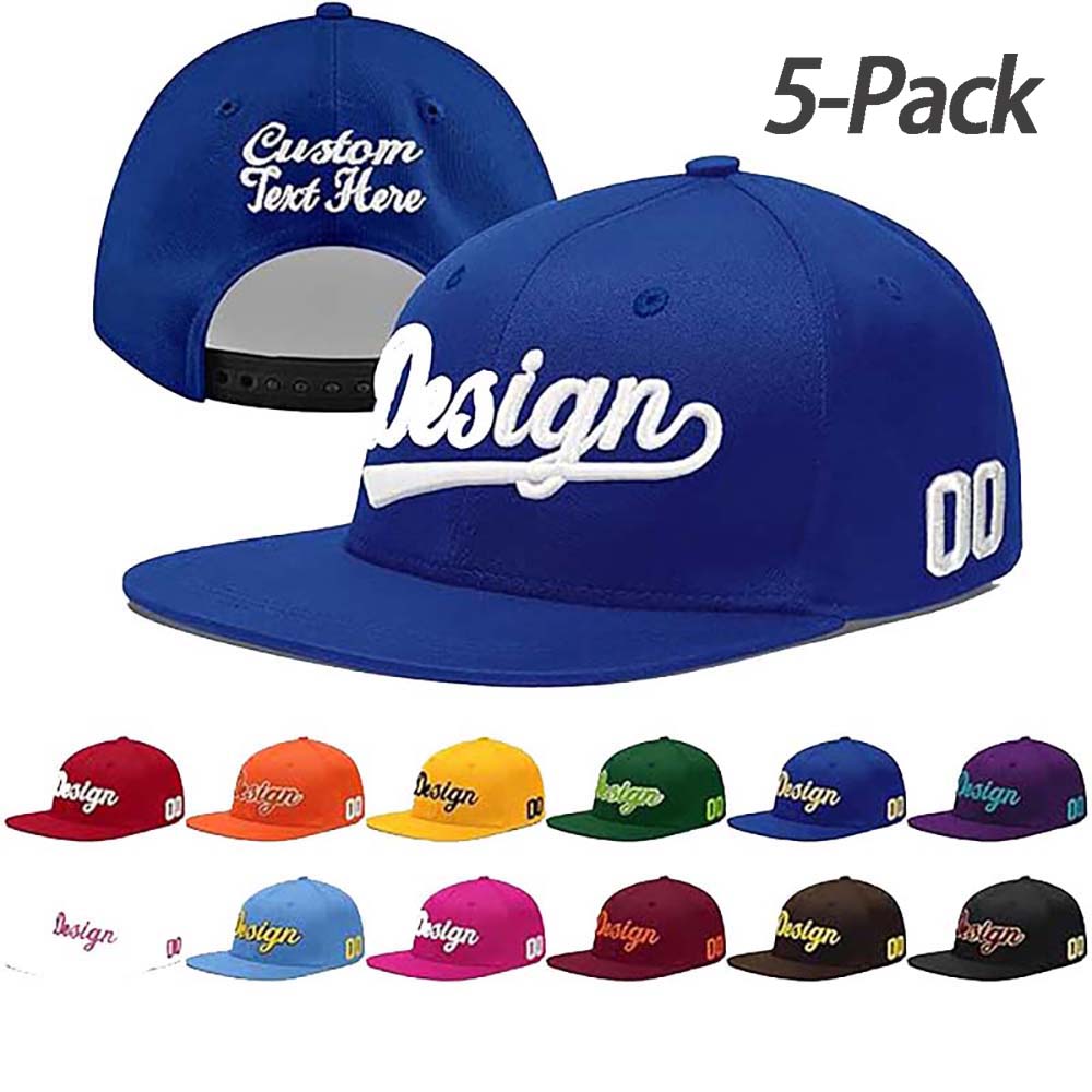 Custom Men Women Embroidery Baseball Hat Sun Cap DIY Design 5 Pack