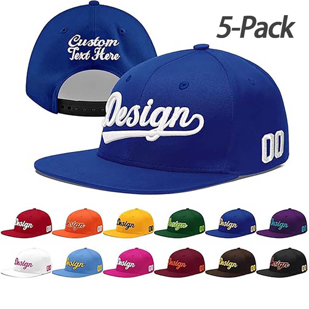 Custom Men Women Embroidery Baseball Hat Sun Cap DIY Design 5 Pack